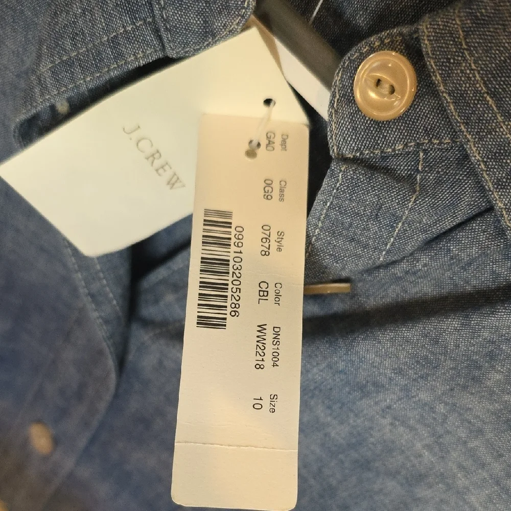 J.crew Chambray 10 NWT Blue Button-Up Shirt RARE - Picture 2 of 4